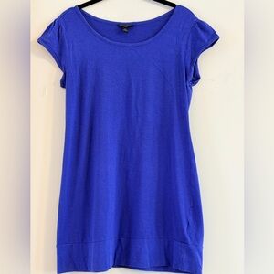 Banana Republic Cobalt Blue Short Sleeve Tunic Mini Dress Size PM